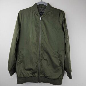 BERNARDO Green Flight Jacket Womens Small Bomber Boyfriend Coat Zip Olive